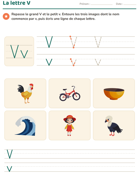 Aperçu de la fiche La lettre de la semaine pour École maternelle (grande section, 5-7 ans)