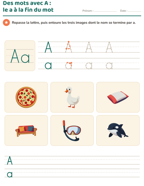Aperçu de la fiche La lettre de la semaine pour École maternelle (grande section, 5-7 ans)