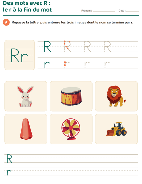 Aperçu de la fiche La lettre de la semaine pour École maternelle (grande section, 5-7 ans)
