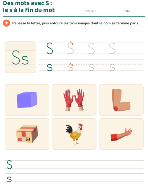 Aperçu de la fiche La lettre de la semaine pour École maternelle (grande section, 5-7 ans)