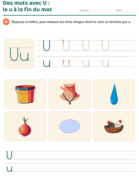 Aperçu de la fiche La lettre de la semaine pour École maternelle (grande section, 5-7 ans)
