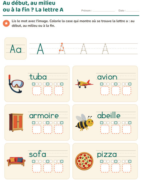 Aperçu de la fiche La lettre de la semaine pour École maternelle (grande section, 5-7 ans)