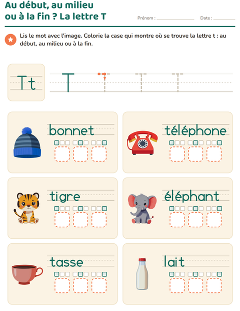 Aperçu de la fiche La lettre de la semaine pour École maternelle (grande section, 5-7 ans)