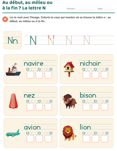 Aperçu de la fiche La lettre de la semaine pour École maternelle (grande section, 5-7 ans)