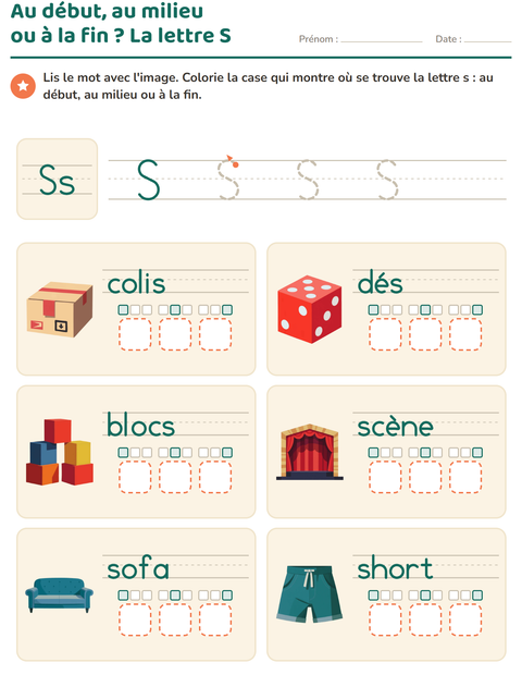 Aperçu de la fiche La lettre de la semaine pour École maternelle (grande section, 5-7 ans)