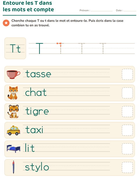 Aperçu de la fiche La lettre de la semaine pour École maternelle (grande section, 5-7 ans)