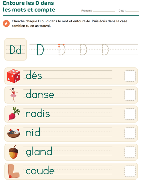 Aperçu de la fiche La lettre de la semaine pour École maternelle (grande section, 5-7 ans)