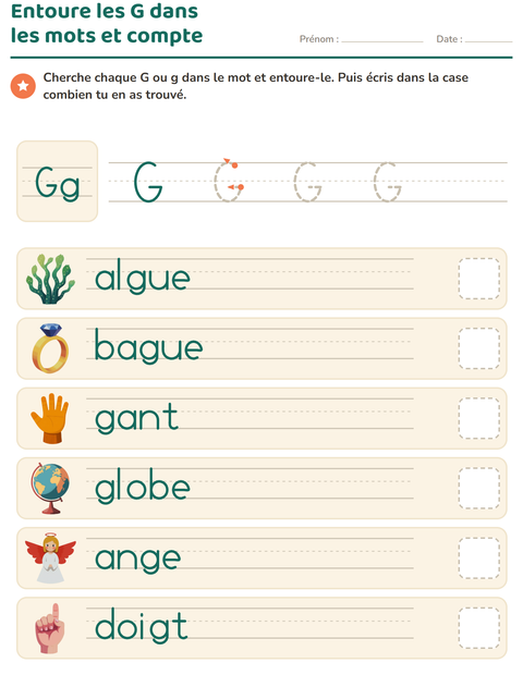 Aperçu de la fiche La lettre de la semaine pour École maternelle (grande section, 5-7 ans)