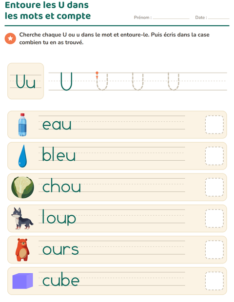 Aperçu de la fiche La lettre de la semaine pour École maternelle (grande section, 5-7 ans)
