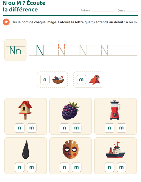 Aperçu de la fiche La lettre de la semaine pour École maternelle (grande section, 5-7 ans)