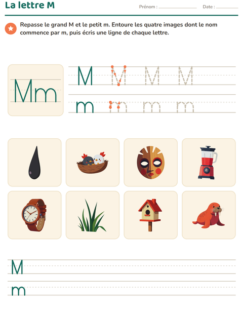 Aperçu de la fiche La lettre de la semaine pour École maternelle (grande section, 5-7 ans)