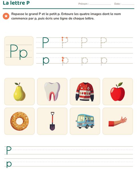 Aperçu de la fiche La lettre de la semaine pour École maternelle (grande section, 5-7 ans)