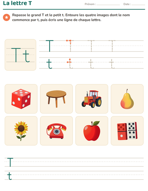 Aperçu de la fiche La lettre de la semaine pour École maternelle (grande section, 5-7 ans)