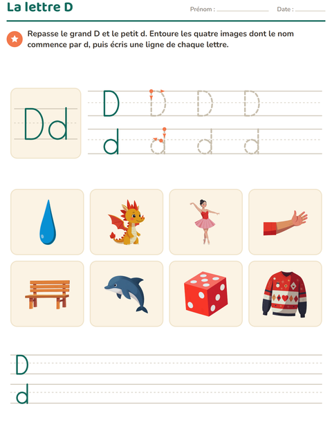 Aperçu de la fiche La lettre de la semaine pour École maternelle (grande section, 5-7 ans)
