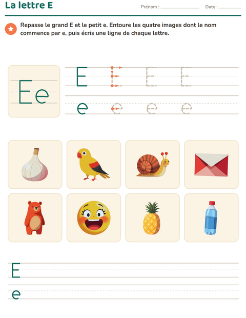 Aperçu de la fiche La lettre de la semaine pour École maternelle (grande section, 5-7 ans)