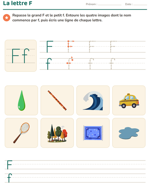 Aperçu de la fiche La lettre de la semaine pour École maternelle (grande section, 5-7 ans)