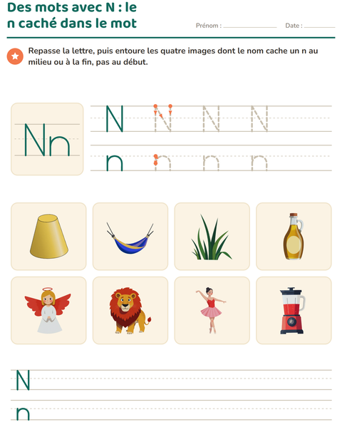 Aperçu de la fiche La lettre de la semaine pour École maternelle (grande section, 5-7 ans)