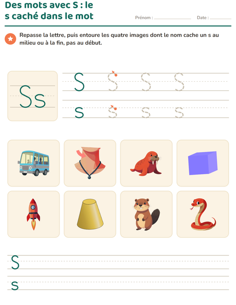 Aperçu de la fiche La lettre de la semaine pour École maternelle (grande section, 5-7 ans)