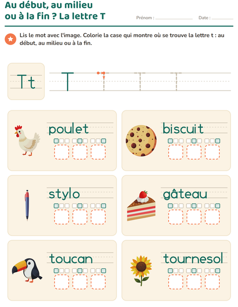 Aperçu de la fiche La lettre de la semaine pour École maternelle (grande section, 5-7 ans)