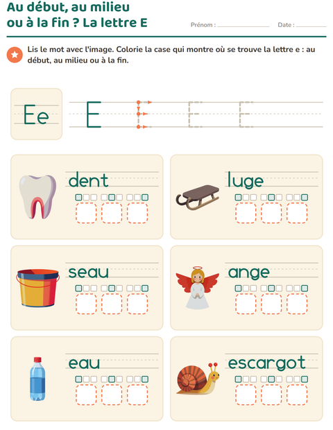Aperçu de la fiche La lettre de la semaine pour École maternelle (grande section, 5-7 ans)