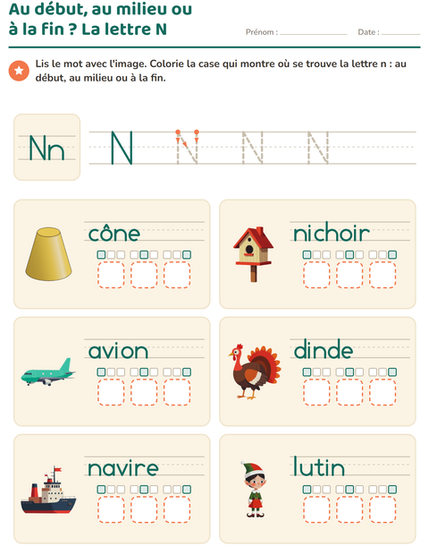 Aperçu de la fiche La lettre de la semaine pour École maternelle (grande section, 5-7 ans)