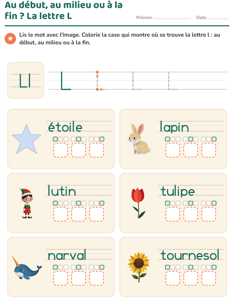 Au début, au milieu ou à la fin : où est la lettre dans le mot ?