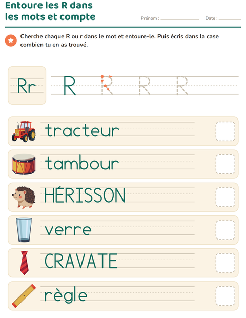 Aperçu de la fiche La lettre de la semaine pour École maternelle (grande section, 5-7 ans)