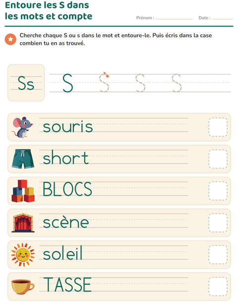 Aperçu de la fiche La lettre de la semaine pour École maternelle (grande section, 5-7 ans)