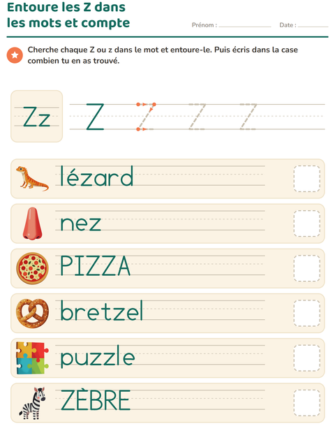 Aperçu de la fiche La lettre de la semaine pour École maternelle (grande section, 5-7 ans)