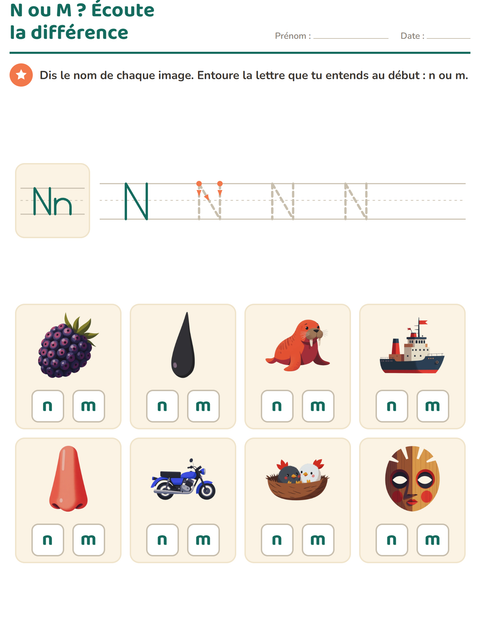 Aperçu de la fiche La lettre de la semaine pour École maternelle (grande section, 5-7 ans)