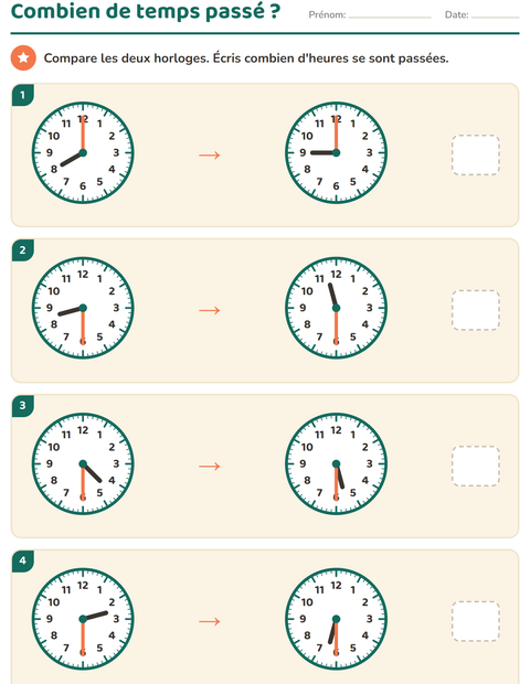 Lire l'heure au CE2 : à la minute près, durées et 24 h — 4