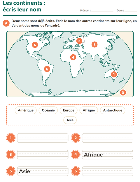 Aperçu de la fiche Lire une carte pour CE1 (cours élémentaire 1)