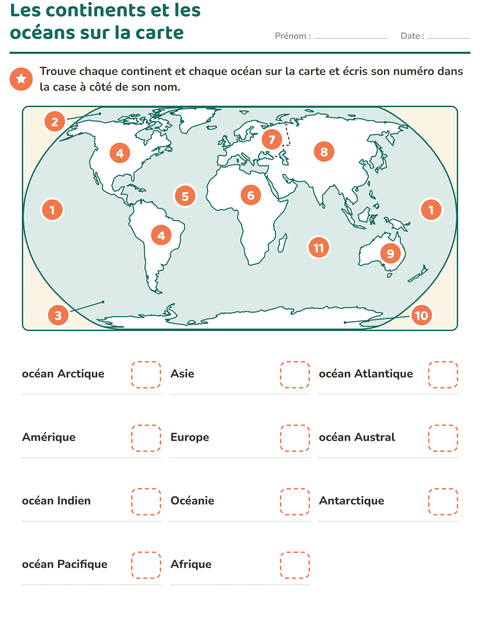 Aperçu de la fiche Lire une carte pour CE2 (cours élémentaire 2)
