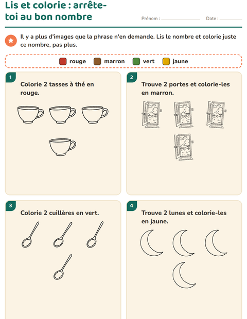 Aperçu de la fiche Lis et colorie avec Maison et Nature NB pour CP (cours préparatoire)