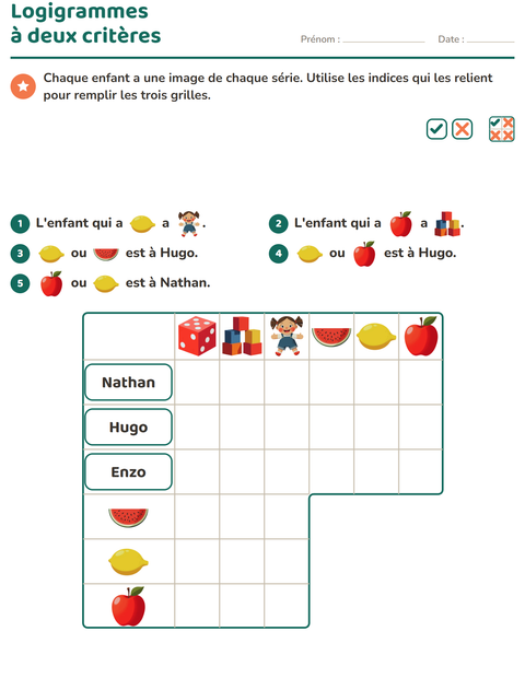 Aperçu de la fiche Logigrammes avec Jouets pour CE2 (cours élémentaire 2)