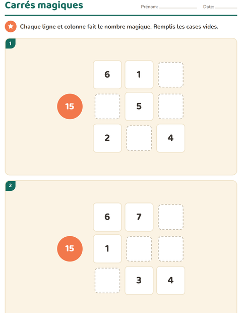 Aperçu de la fiche Logique visuelle pour CE2 (cours élémentaire 2)