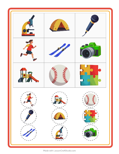 Aperçu de la fiche Loto avec Activités pour École maternelle (grande section, 5-7 ans)