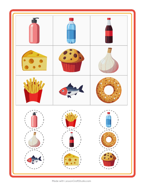 Aperçu de la fiche Loto avec Au supermarché pour École maternelle (grande section, 5-7 ans)