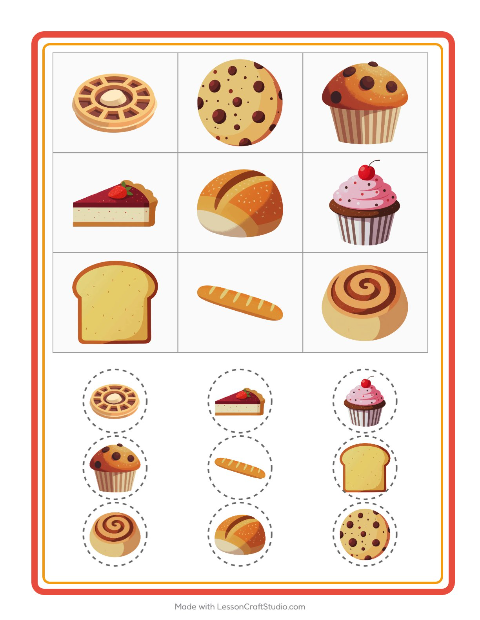 Aperçu de la fiche Loto avec Boulangerie pour École maternelle (grande section, 5-7 ans)
