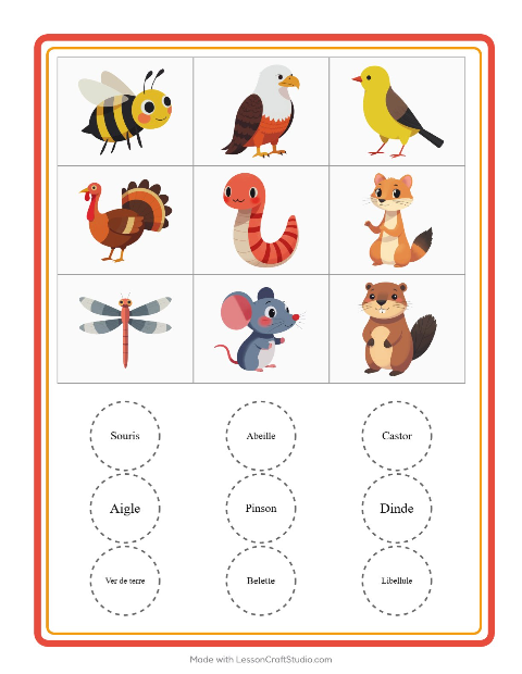 Aperçu de la fiche Loto avec Créatures de la forêt pour École maternelle (grande section, 5-7 ans)