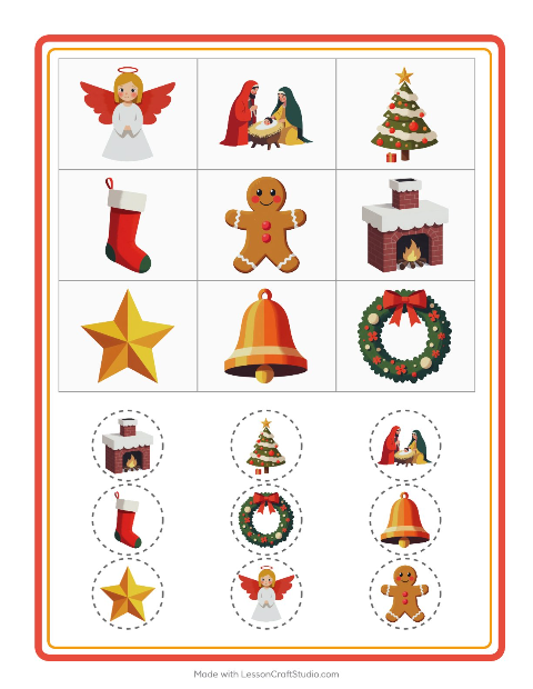 Aperçu de la fiche Loto avec Noël pour École maternelle (grande section, 5-7 ans)