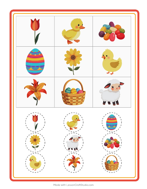 Aperçu de la fiche Loto avec Pâques pour École maternelle (grande section, 5-7 ans)