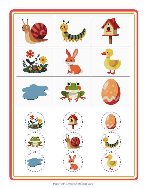 Aperçu de la fiche Loto avec Printemps pour École maternelle (grande section, 5-7 ans)