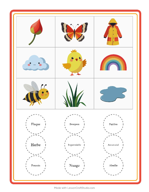 Aperçu de la fiche Loto avec Printemps pour École maternelle (grande section, 5-7 ans)