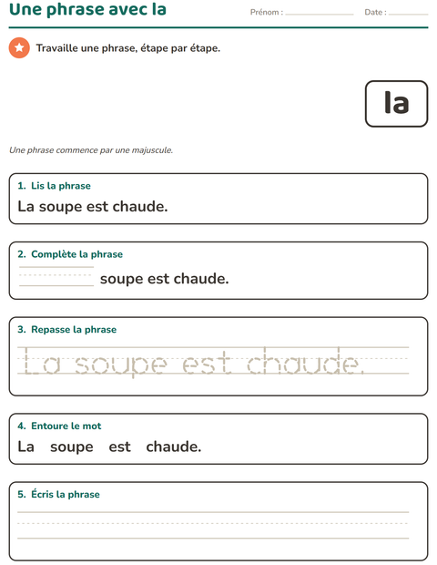 Aperçu de la fiche Mots-outils pour École maternelle (grande section, 5-7 ans)