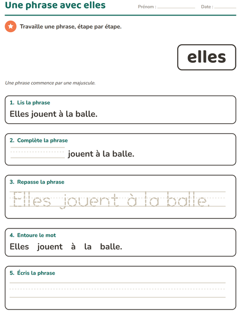 Aperçu de la fiche Mots-outils pour École maternelle (grande section, 5-7 ans)