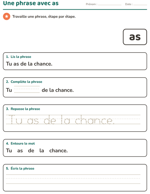 Aperçu de la fiche Mots-outils pour École maternelle (grande section, 5-7 ans)