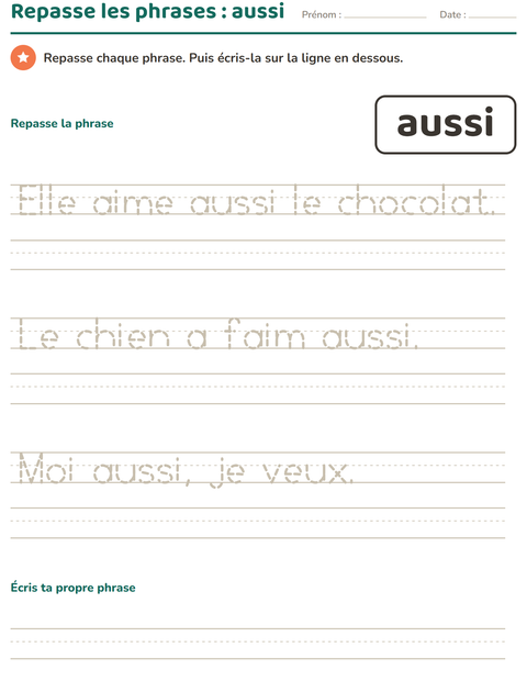 Aperçu de la fiche Mots-outils pour École maternelle (grande section, 5-7 ans)