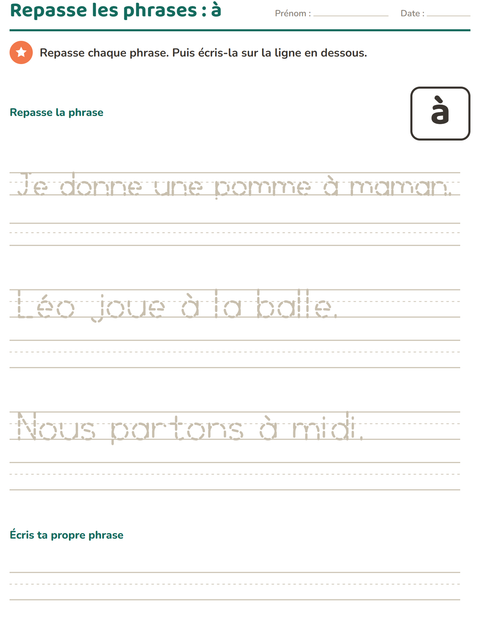 Aperçu de la fiche Mots-outils pour École maternelle (grande section, 5-7 ans)