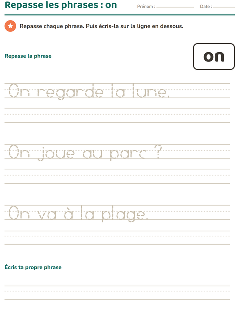 Aperçu de la fiche Mots-outils pour École maternelle (grande section, 5-7 ans)